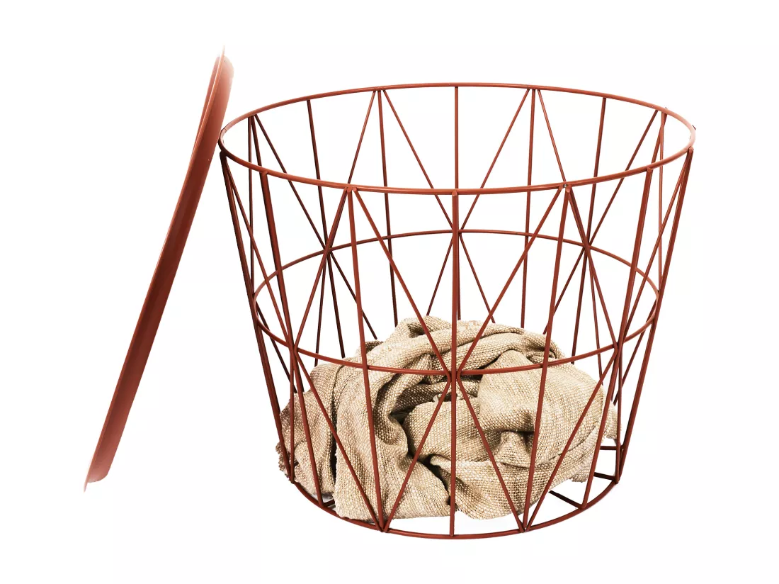Table Filaire Metal Terracotta Diametre 50cm