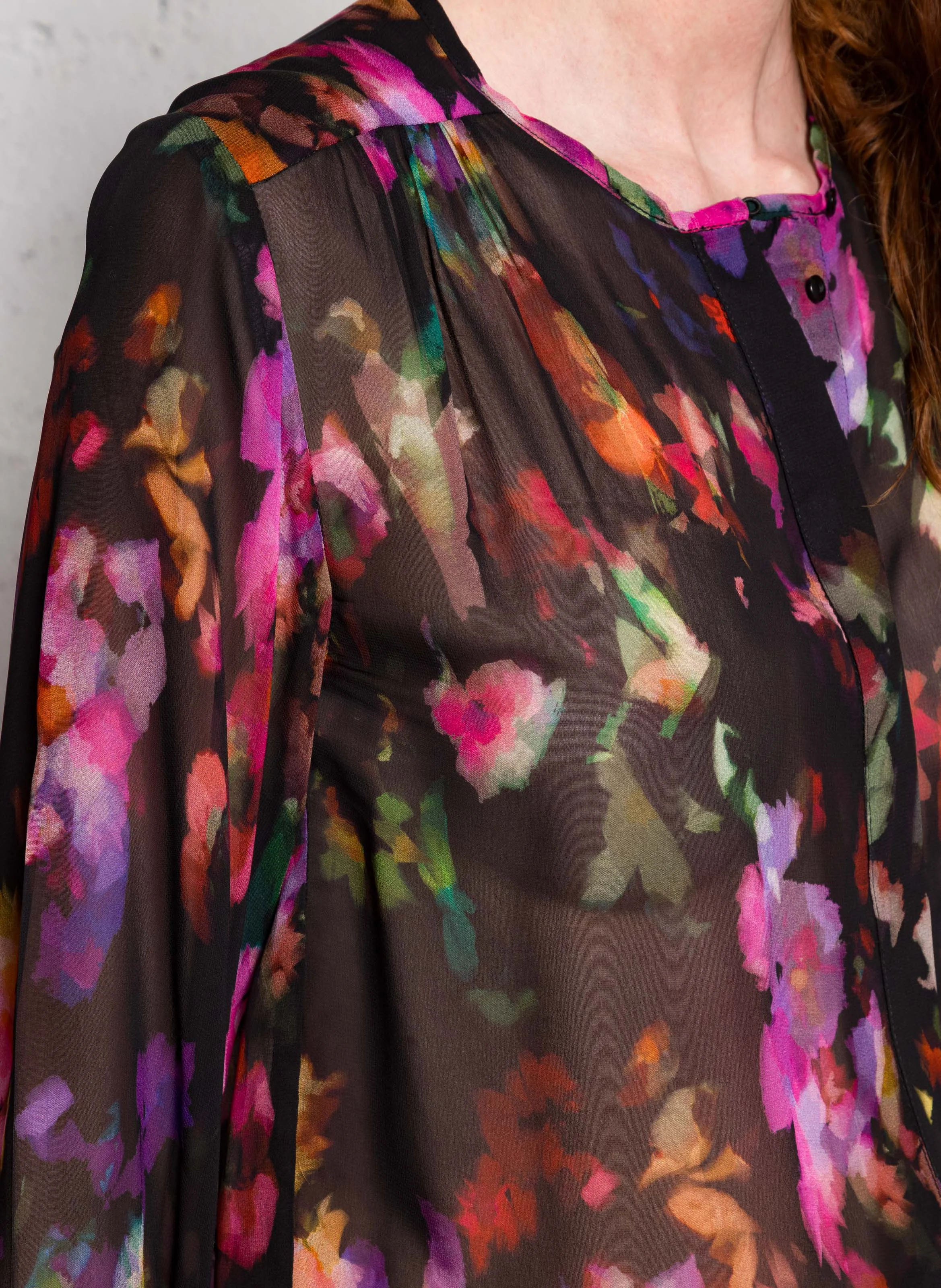 CLAUDIE - Blouse à imprimé floral | Noir