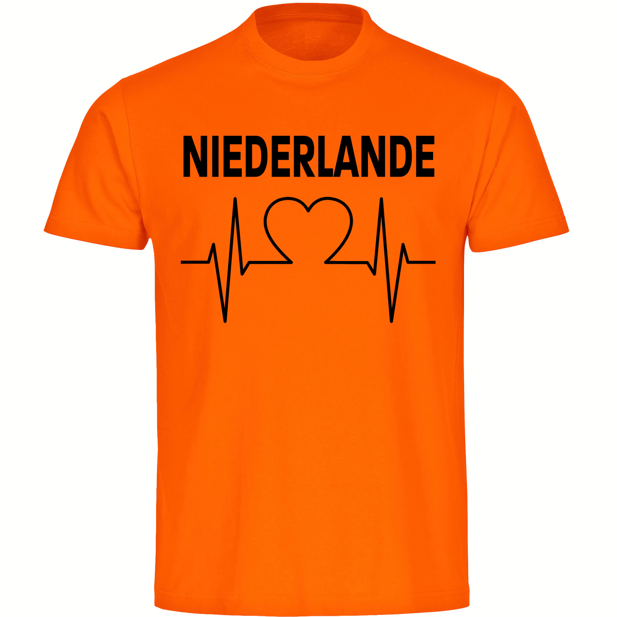 multifanshop® Herren T-Shirt - Niederlande - Herzschlag - Druck schwarz