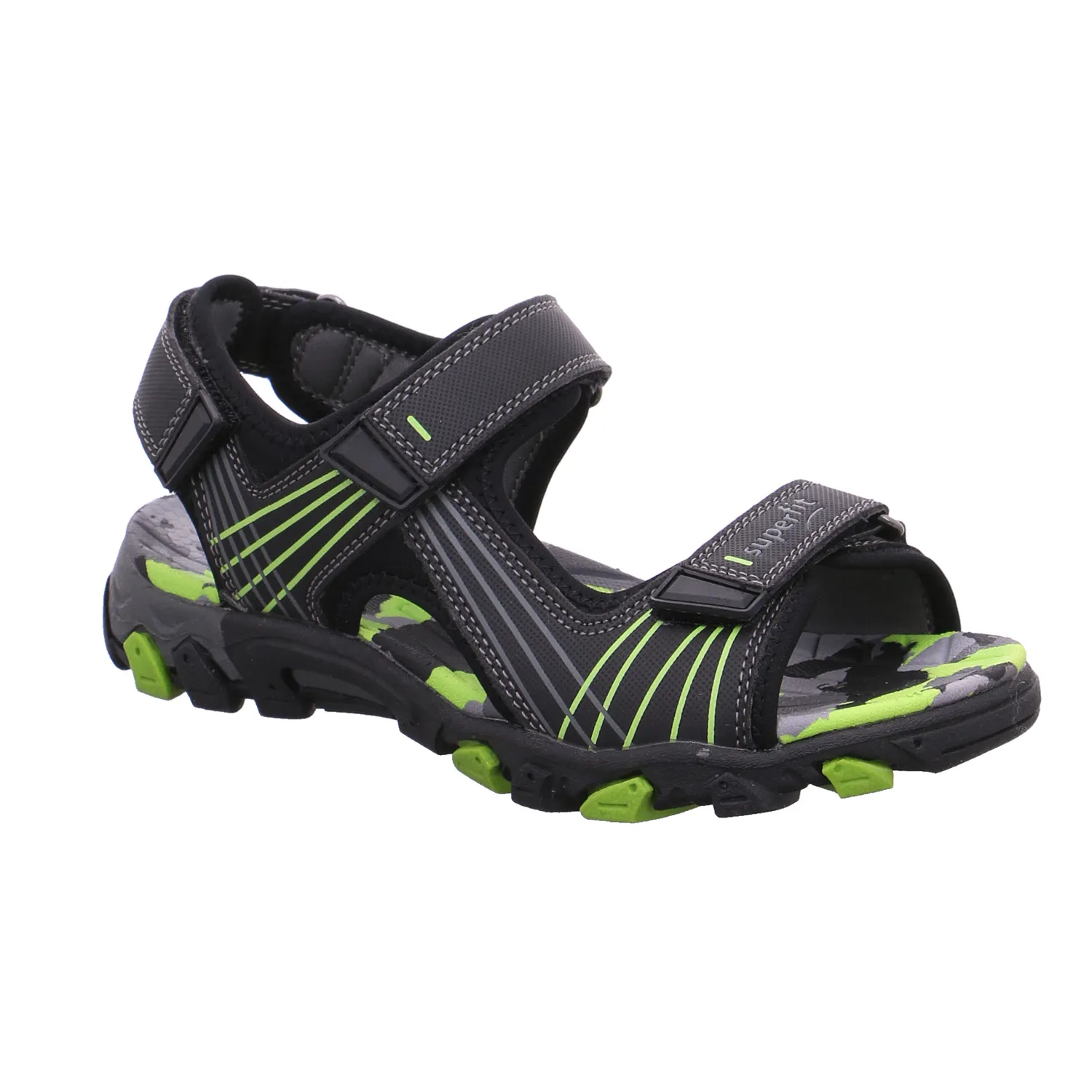 SUPERFIT Jungen-Sandale Schwarz Lederimitat  Sommerschuh