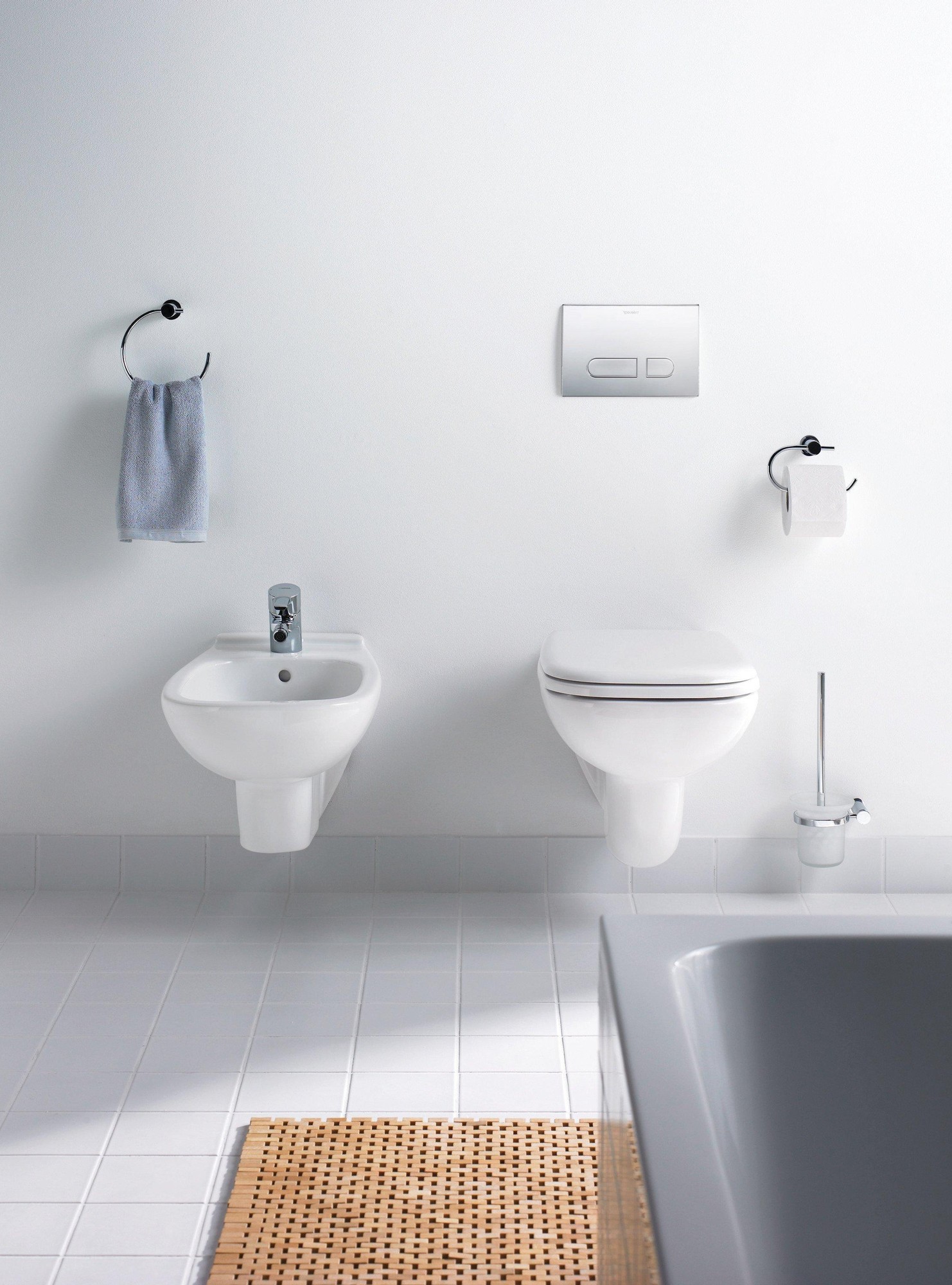 Duravit D-Code randloos toilet met softclose zitting wit glans