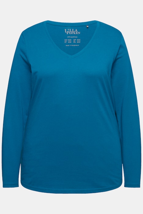 Shirt, Slim, V-Ausschnitt, Langarm