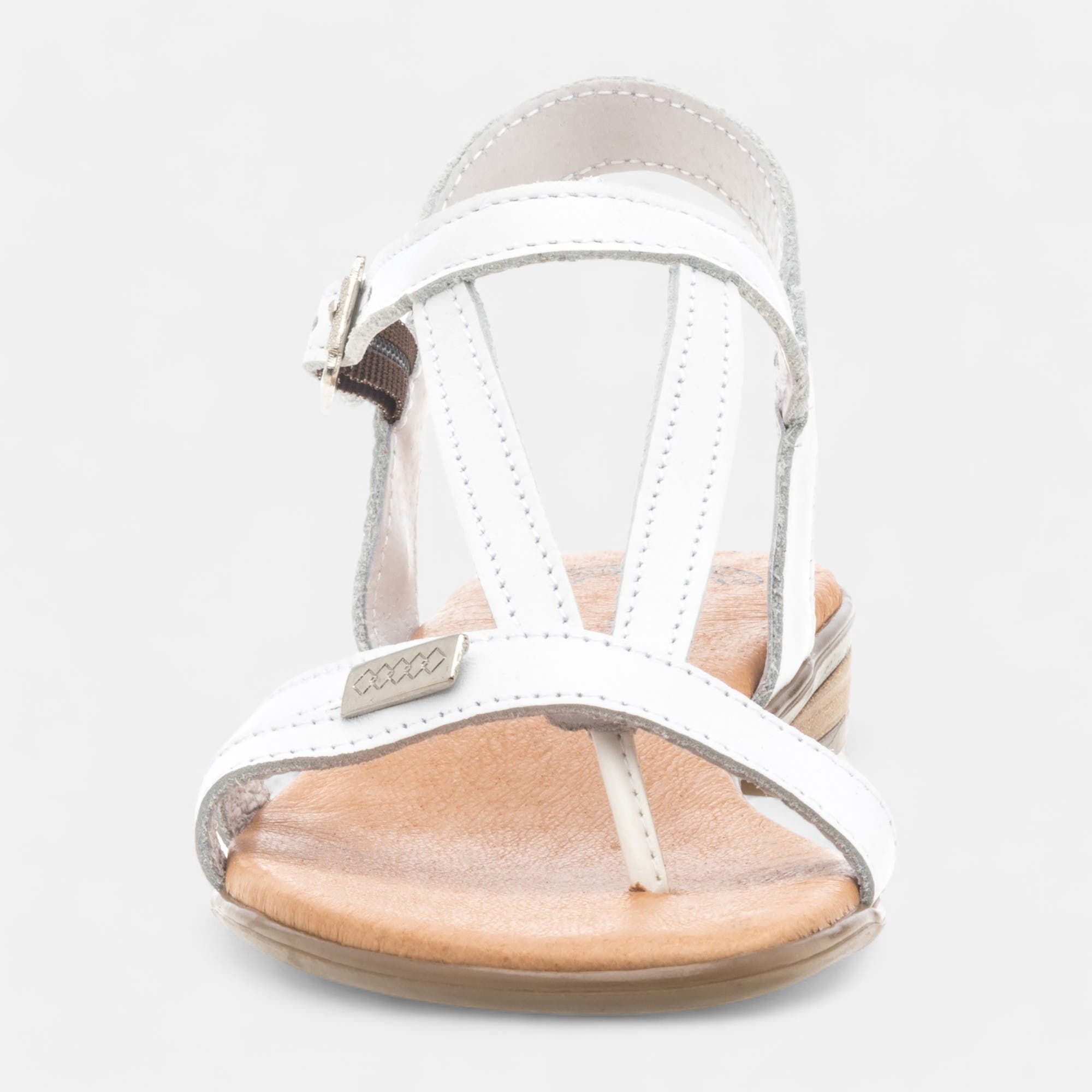 Sandales Femme en cuir blanc