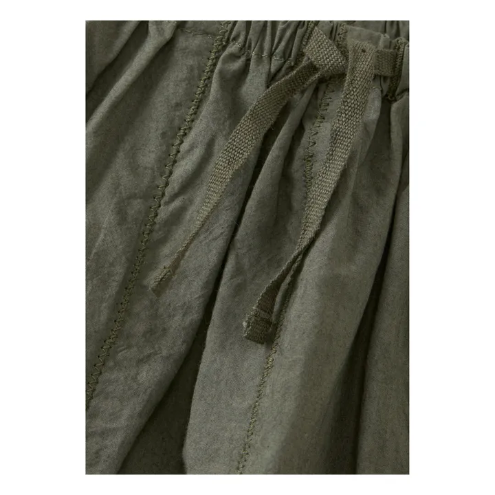 Caramel Pantalon  Linum Uni | Vert kaki