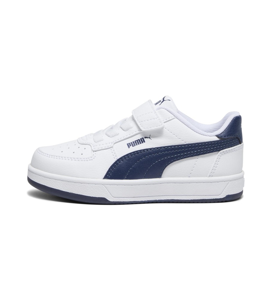 Tênis Puma Caven 2.0, branco e azul.