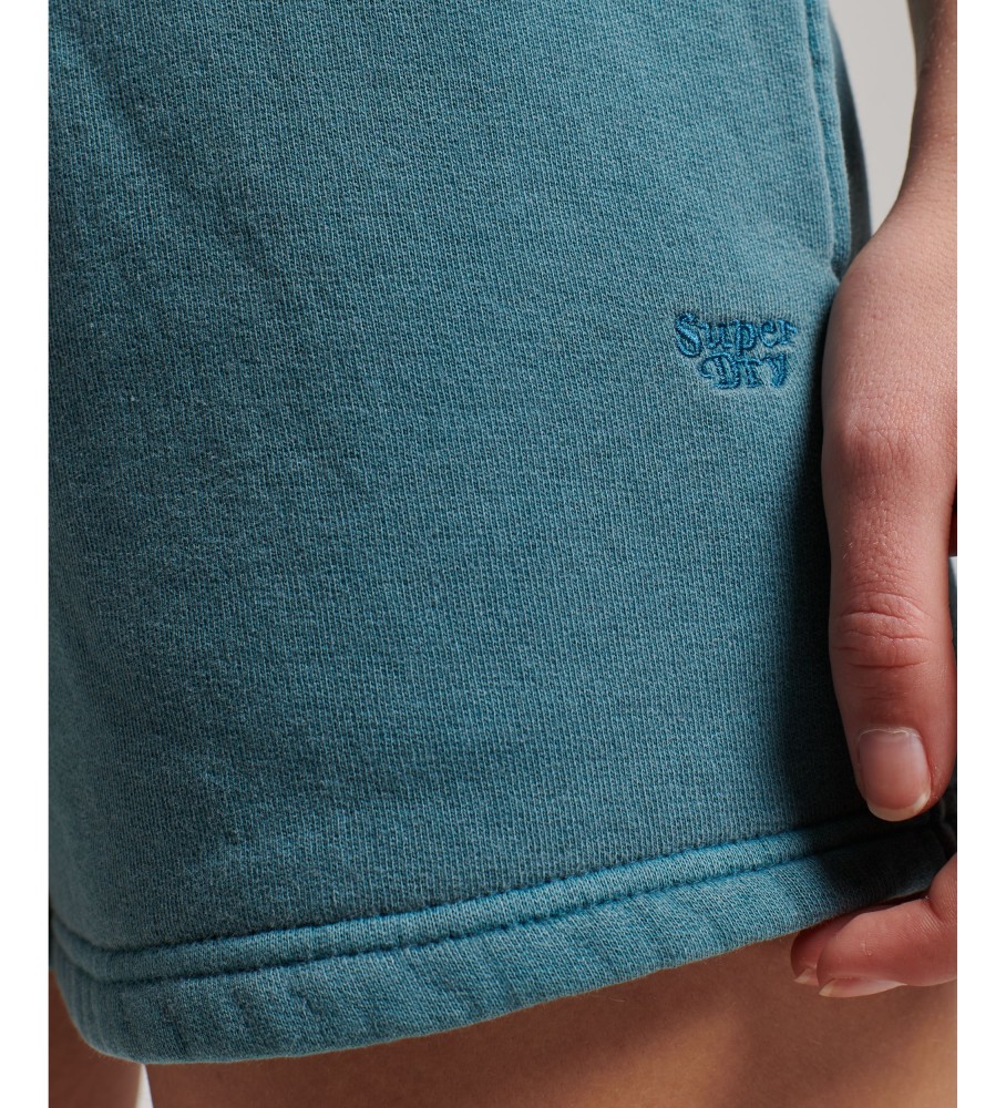 Shorts de treino turquesa com lavagem vintage da Superdry