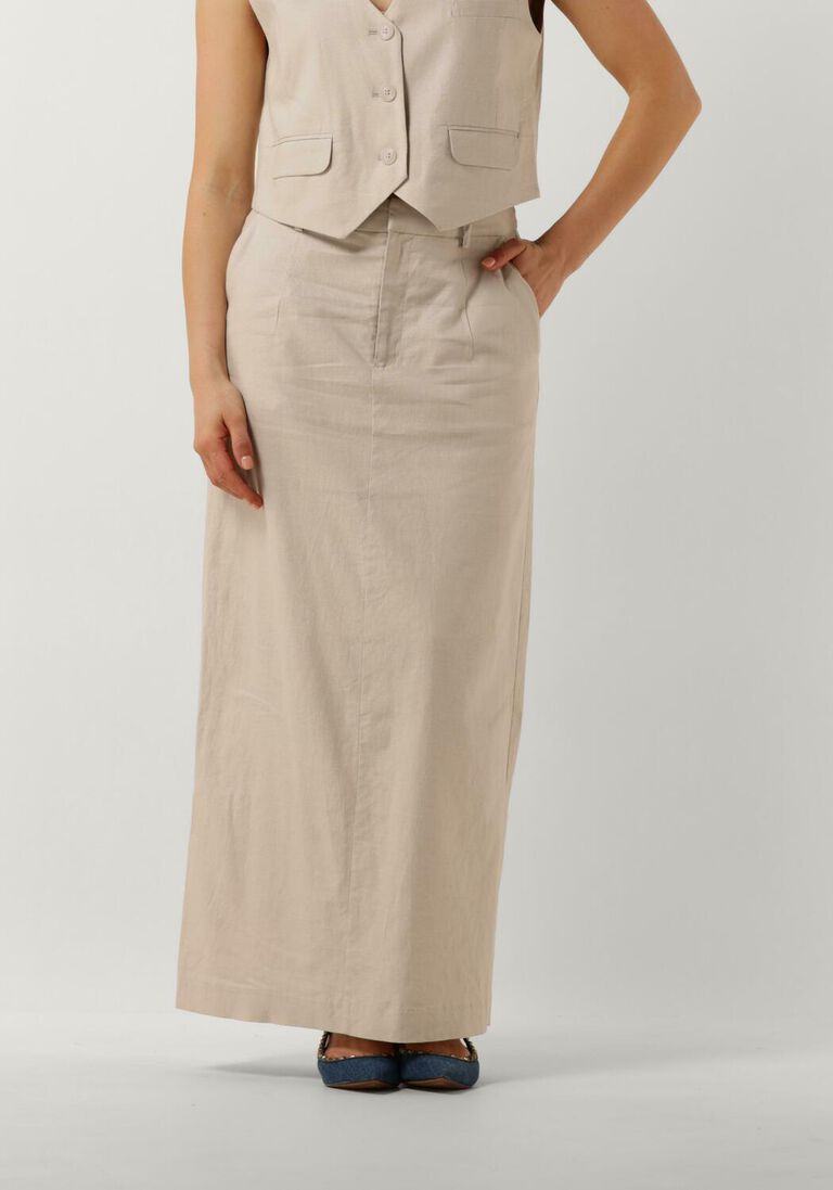 GESTUZ beige gestuz maxirok lizagz linen hw skirt