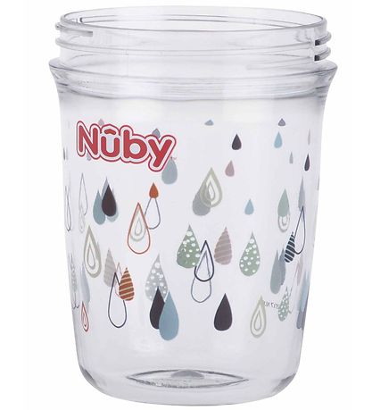 Nuby Trinkbecher m. Griff und Strohhalme - 240 ml - Grau m. Prin