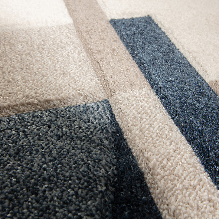 Tapis de salon Auxane L.200 x l.150 cm bleu