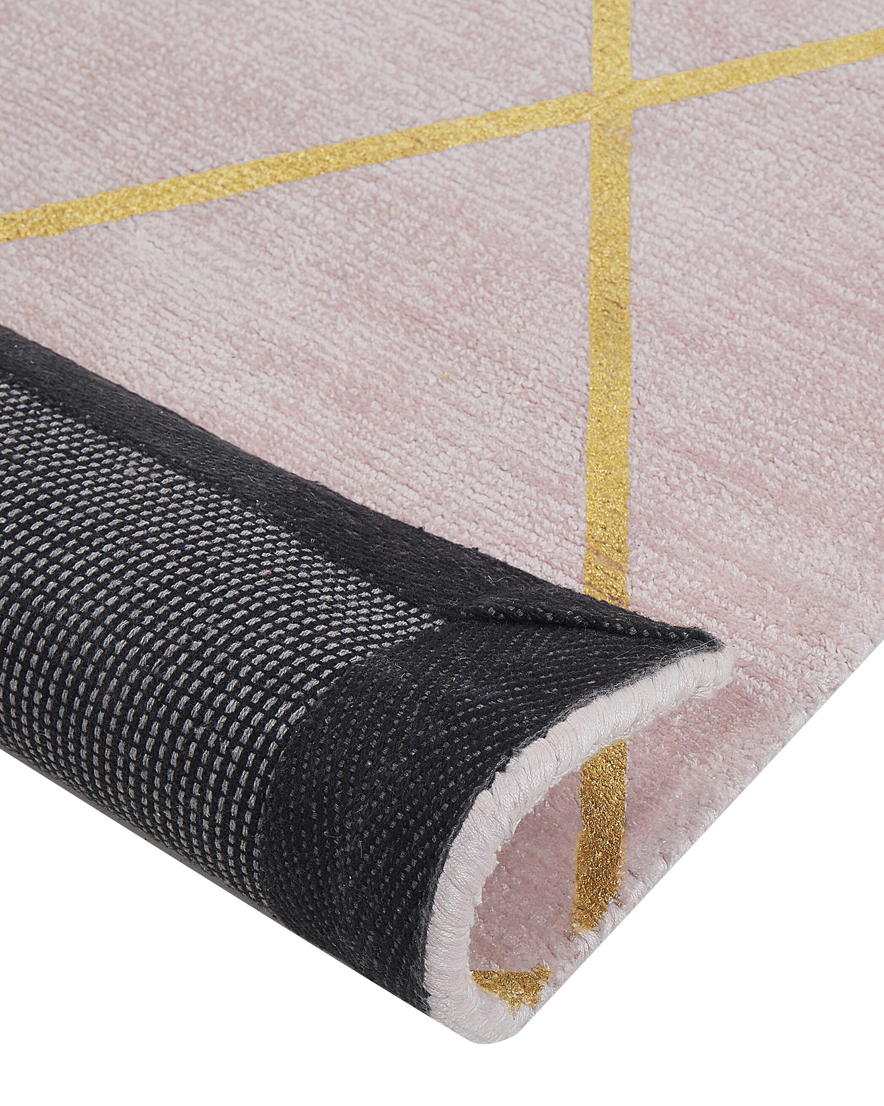 Vloerkleed ATIKE Roze 80 x 150 cm Viscose