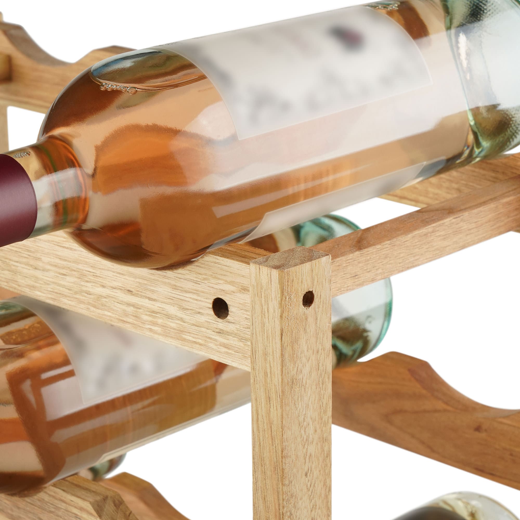 CLP Weinregal Morena I Stabiles Flaschenregal Aus Holz I Halterung Für 12 Flaschen