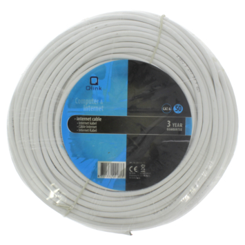 Q-Link UTP kabel CAT 6 AWG26 50 meter wit