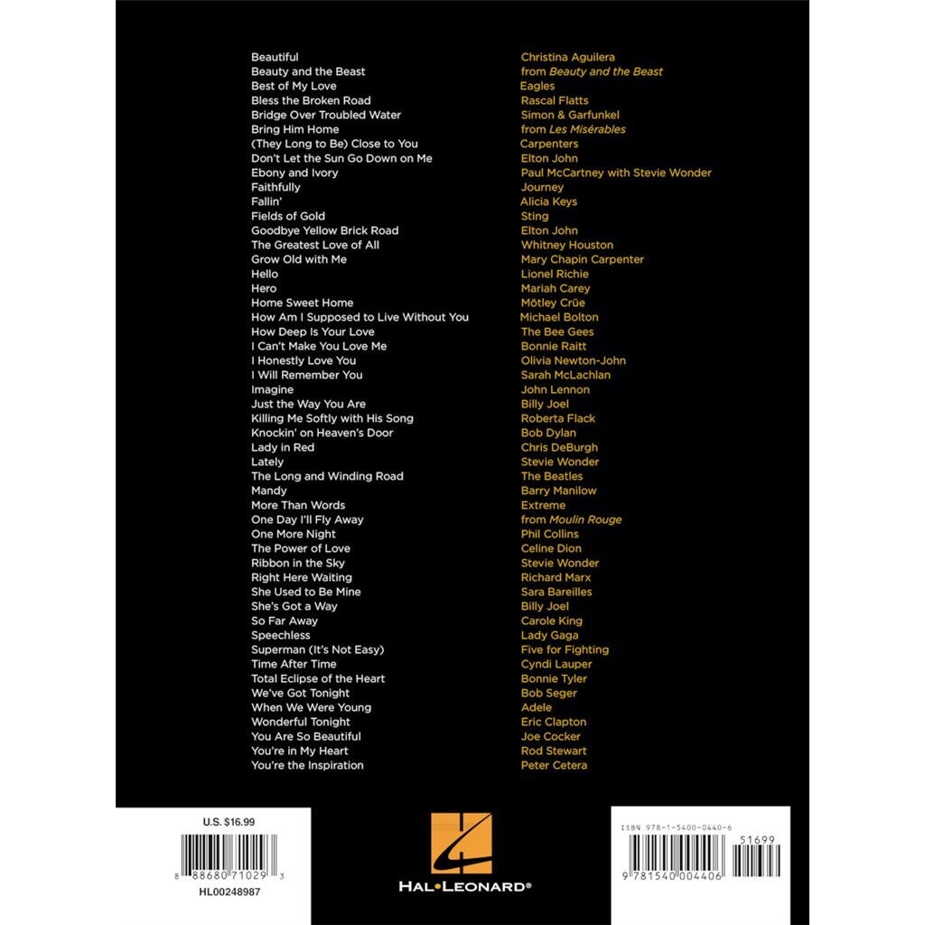 Hal Leonard First 50 Pop Ballads You Should Play on the Piano