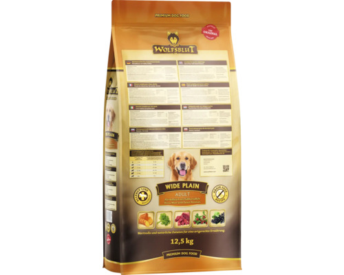 Wolfsblut Wide Plain Adult droog hondenvoer, paard met zoete aardappelen en waardevolle superfoods, graanvrij, glutenvrij, 12,5 kg