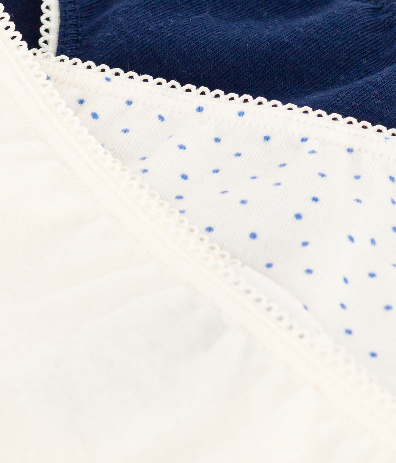 Lot de 3 culottes à pois en coton et élasthanne petite fille