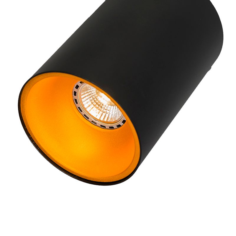 Smart spot zwart met goud incl. wifi GU10 lichtbron - Deep