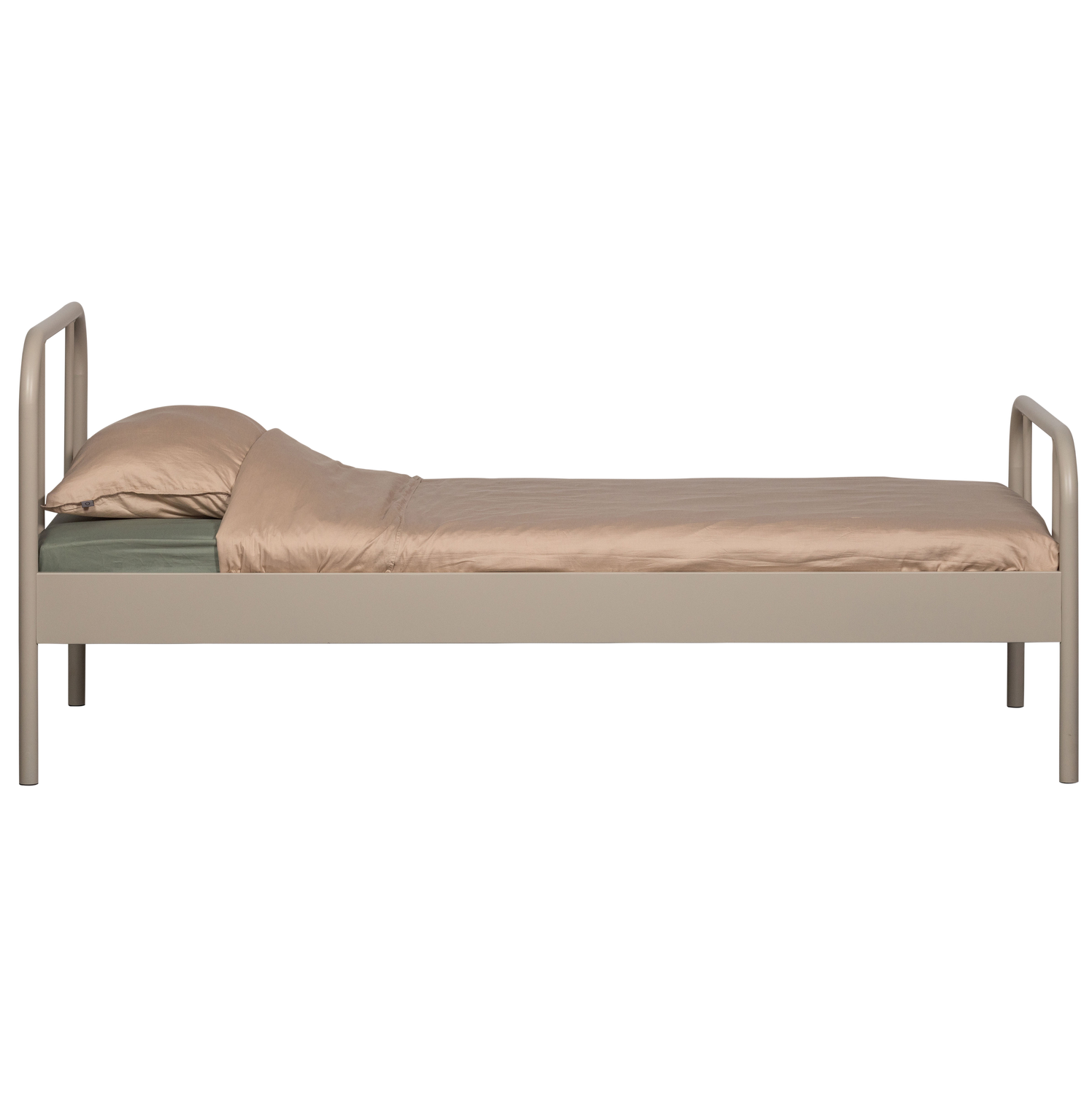 WOOOD Mata 1-Persoonsbed - Metaal - Zand - 90x208x95