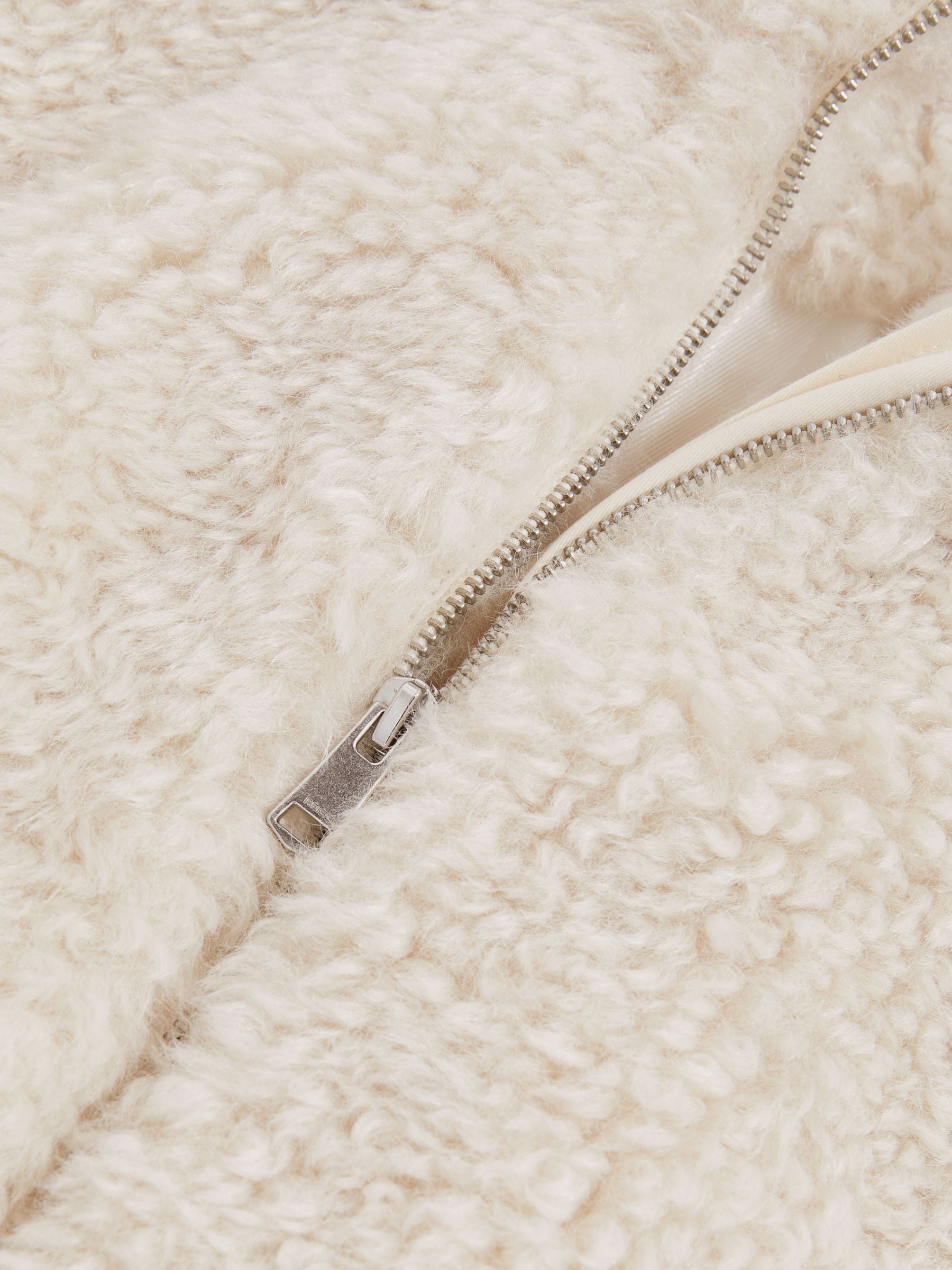 Reiss Remy Faux-Shearling Funnel-Neck Coat