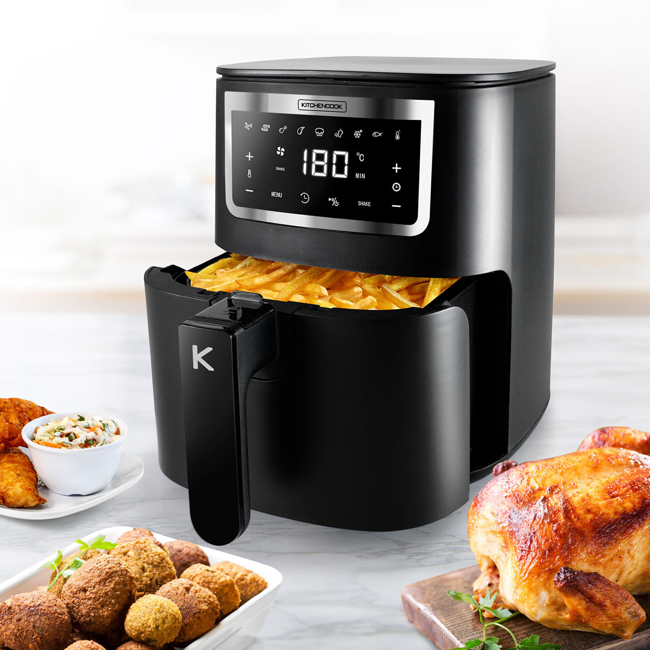 Kitchencook Friteuse sans huile noire - 31x30.5x32.5 cm