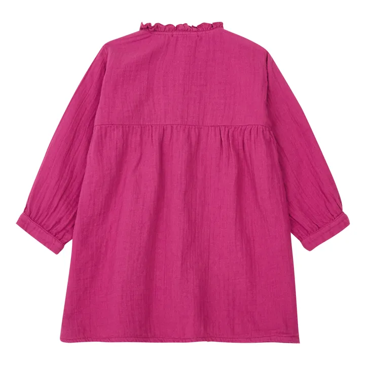 Marlot Paris Robe Gaze de Coton Romane | Rose fuschia