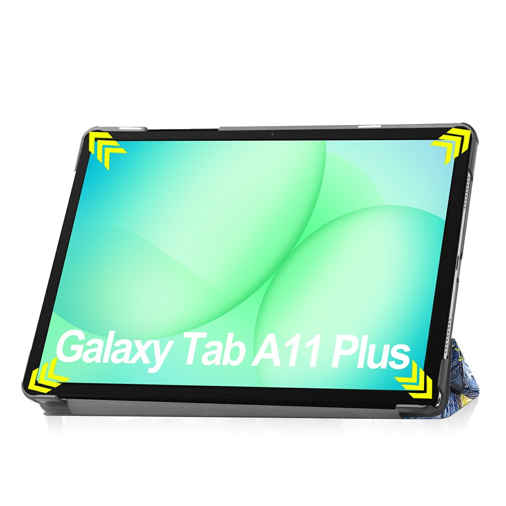 Samsung Galaxy Tab A11  Plus / A9  Plus Leder Tasche Smart Cover Schutzhülle - Sternenhimmel