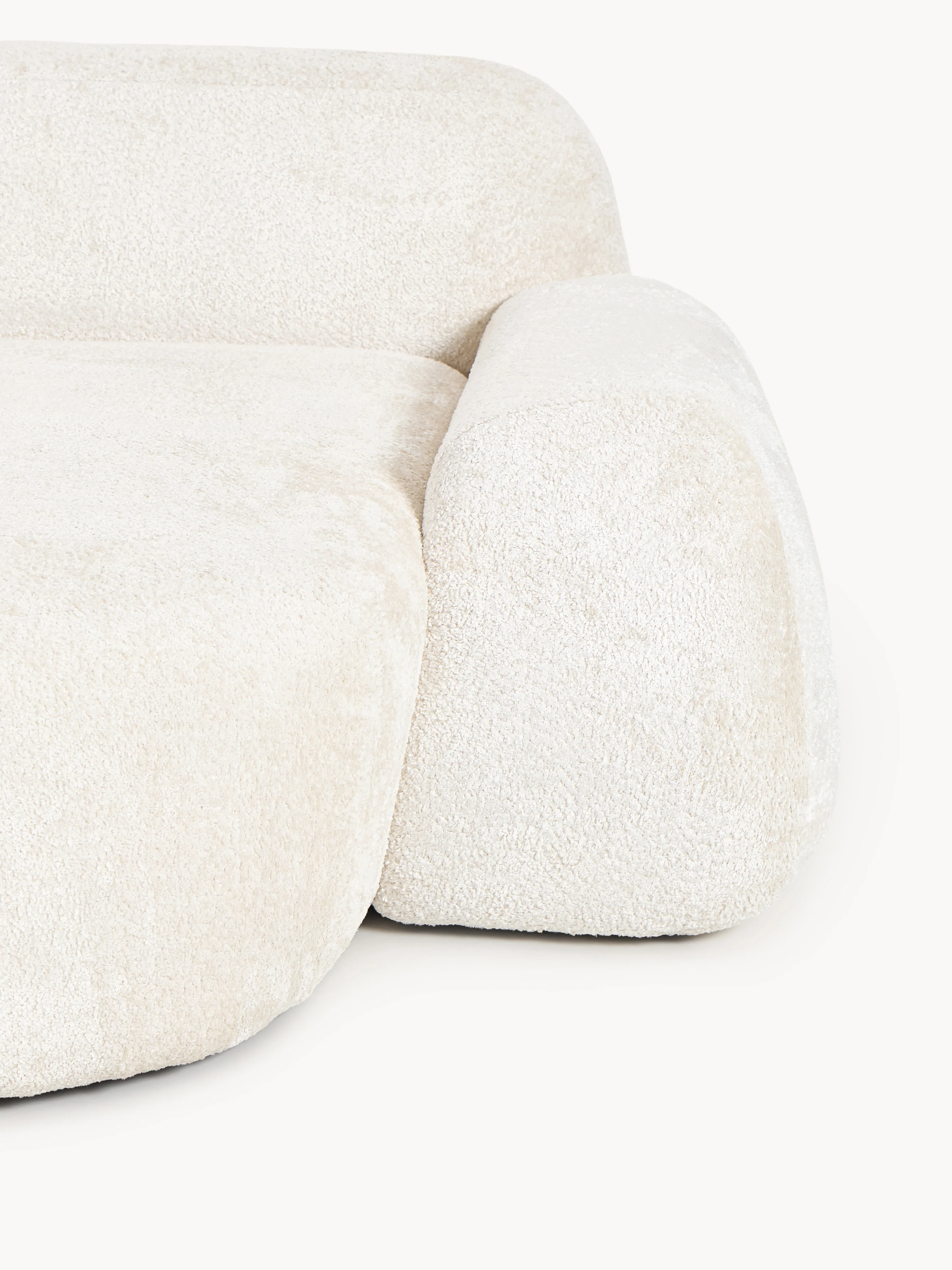 Teddy bouclé chaise-hoekmodule Wolke