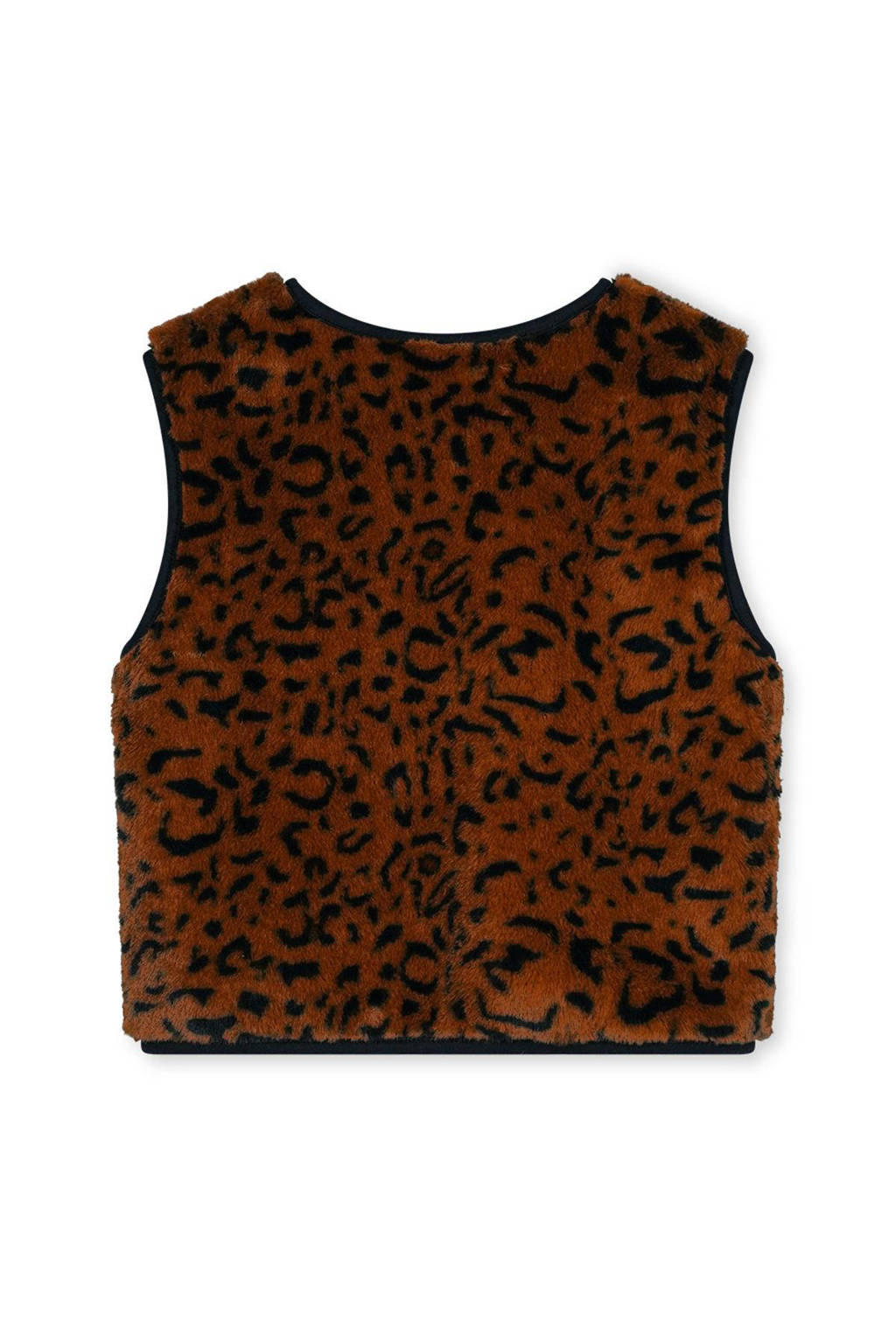 Moodstreet gilet met all over print bruin
