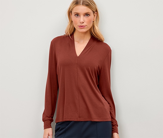 Blusenshirt mit V-Ausschnitt