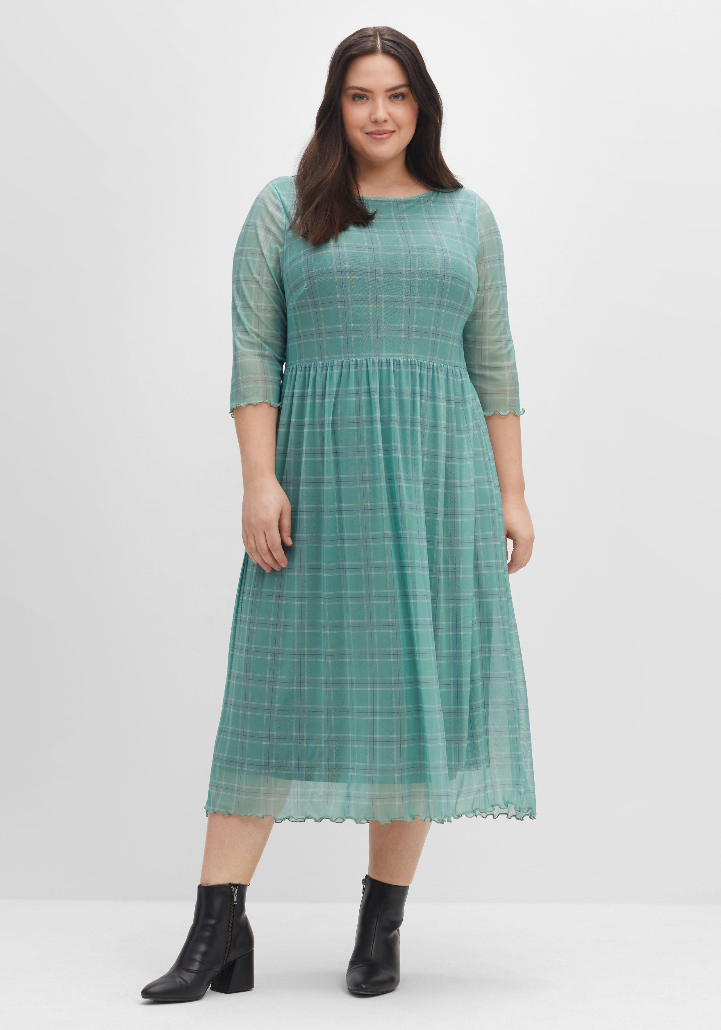 Meshkleid mit Karomuster, gefüttert