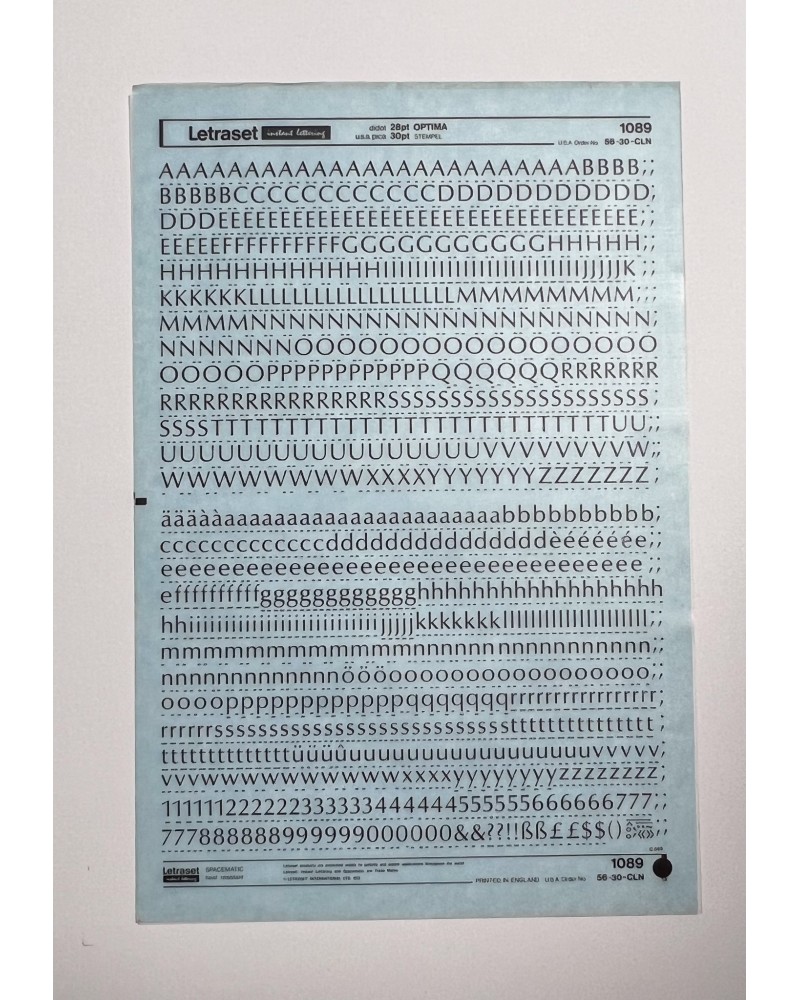 letraset-1089- OPTIMA - 28/30pt
