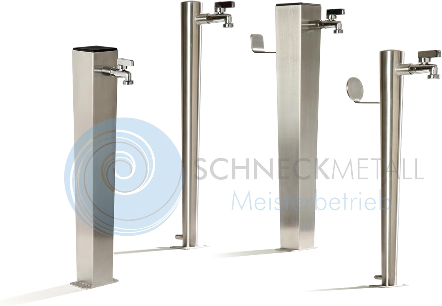 Schneck Wasserzapfstelle Edelstahl Wasserzapfsäule Ø60mm 85cm Schlauchhalter WS6085SH