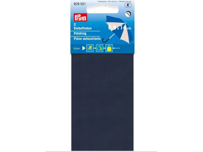 Prym Flickstoff 6.5 x 14 cm Nylon, Marineblau Selbstklebende Nylon-Flicken