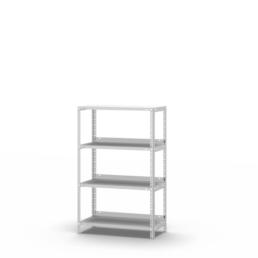 Archiefkast PROREGAL, schroefsysteem, basiselement, HxBxD 115 x 75 x 30 cm, 4 legborden, legbordbelasting 60 kg, met bovenblad, eenzijdig bruikbaar, lichtgrijs