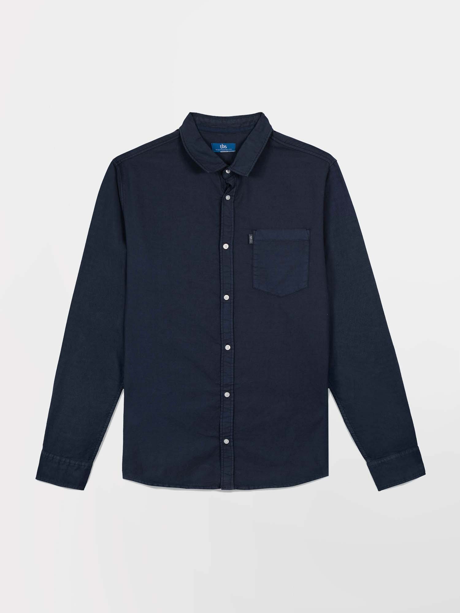 Chemise Homme Manches Longues Coton Marine