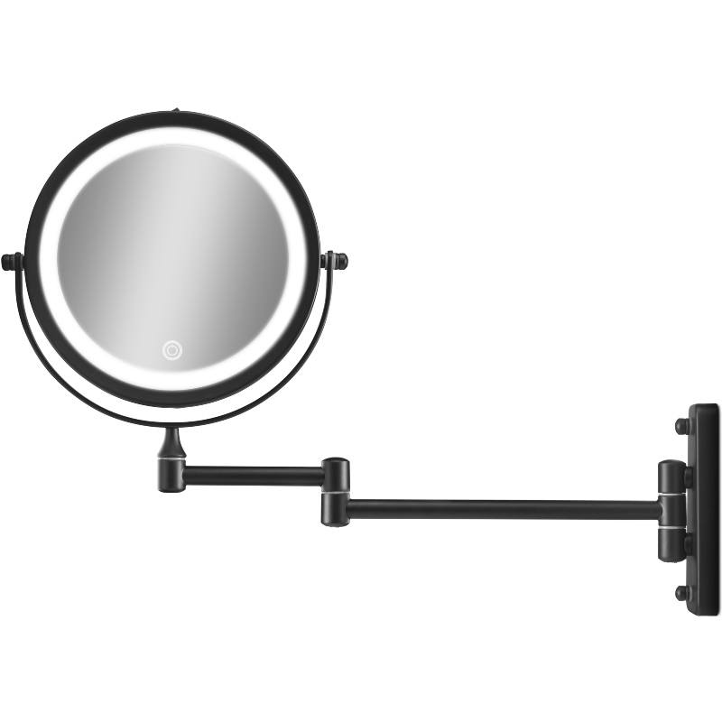 Gillian Jones Wall Mirror W/ Arm & Lights - Black 10246-00