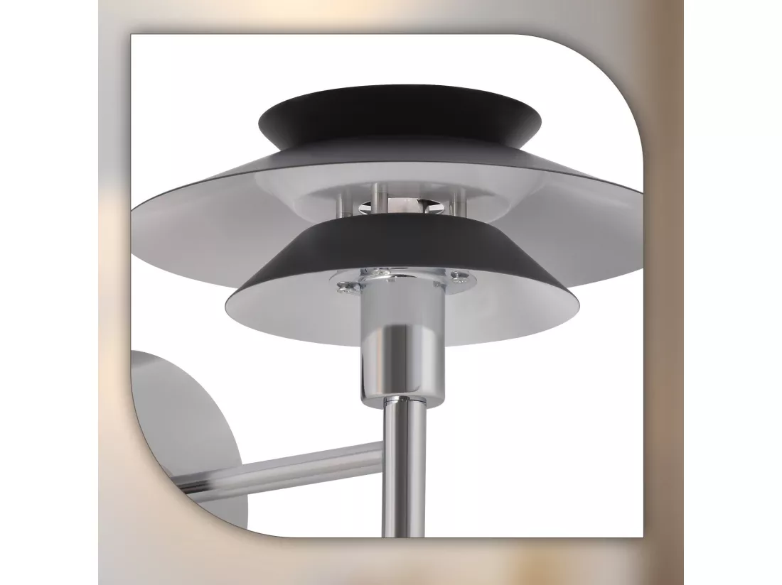 NETTLIFE Applique murale intérieure Noir - Lampe de chambre à coucher Design moderne G9 Sans ampoule (Max.25W)