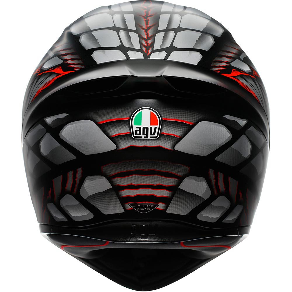 AGV - Casque K1 S Lyzard Noir Mat / Gris / Rouge