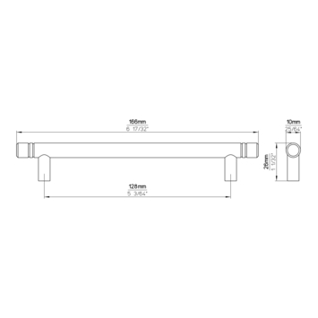 Greep Leonie rvs 166mm