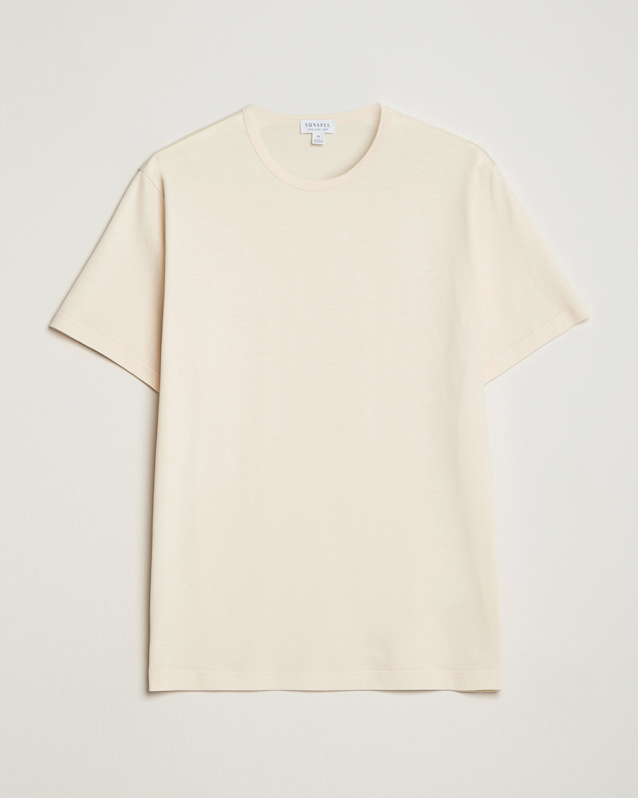 Sunspel Crew Neck Q82 Cotton T-Shirt Undyed