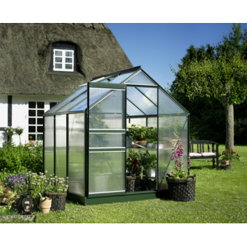 Tuinkas Royal Well groen Popular met polycarbonaat
