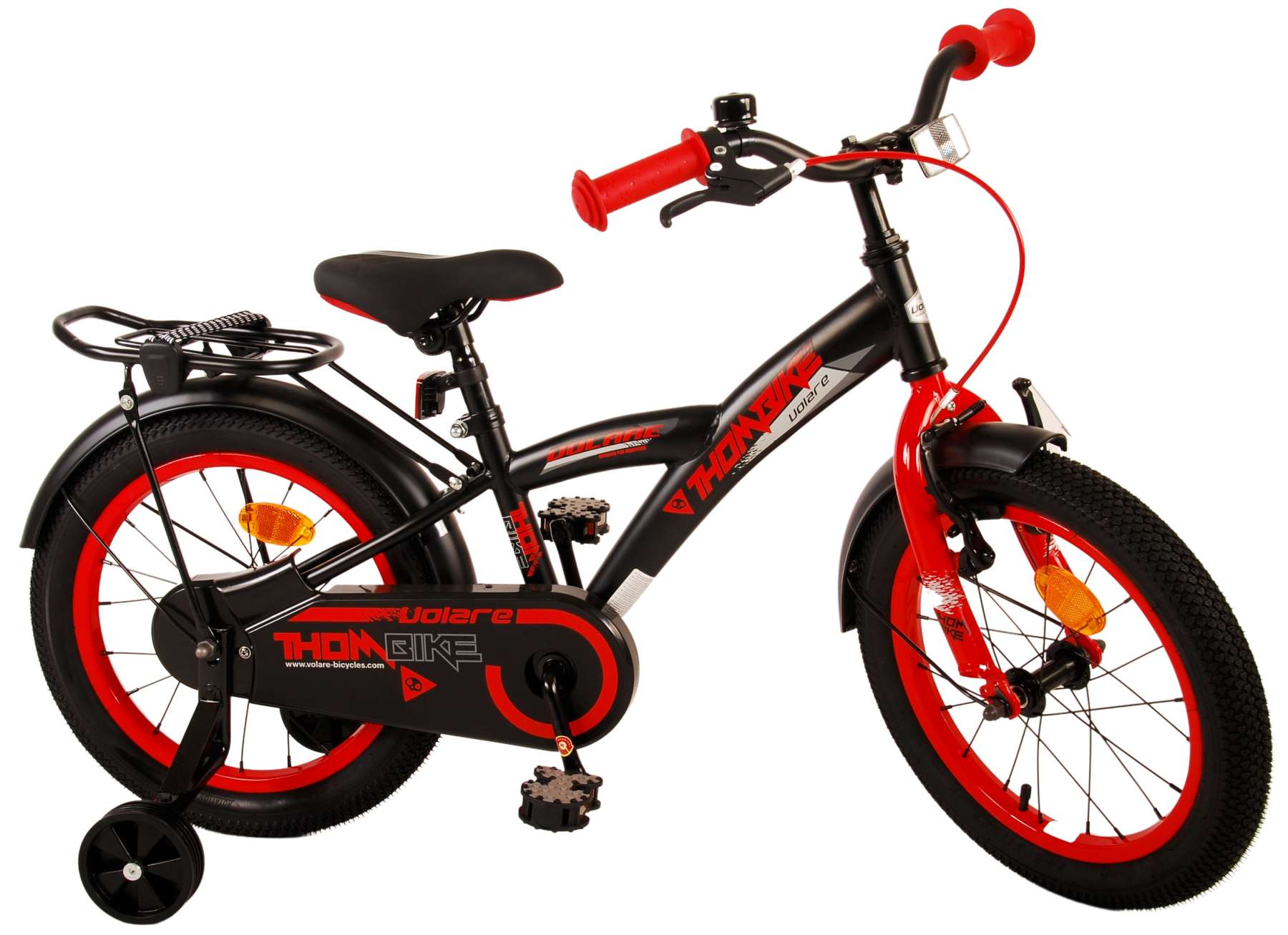 Kinderfahrrad Thombike für Jungen 16 Zoll Kinderrad in Schwarz Rot