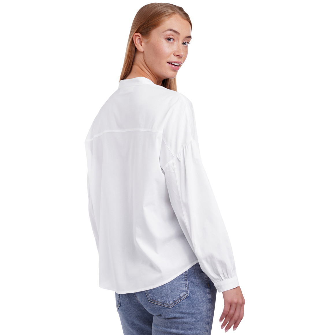 Jonas Nielsen Damen Bluse mit verdeckter Knopfleiste weiss