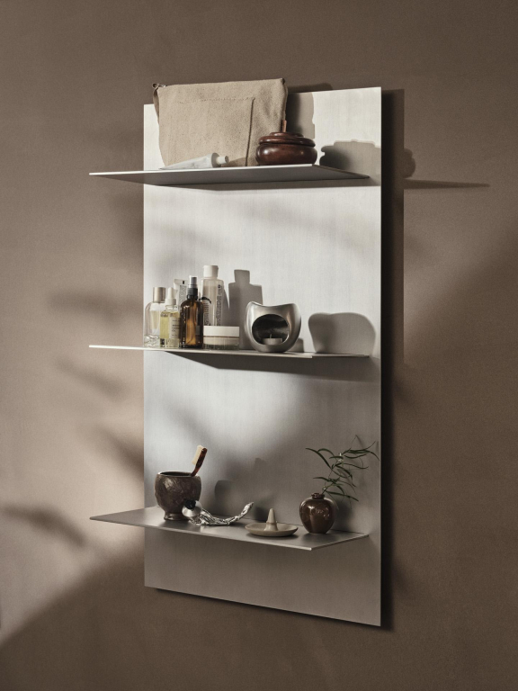 Ferm Living Lager Triple wandplank 100x55 aluminium