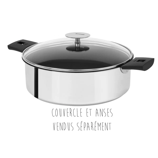 Sauteuse revêtue Mutine 28 cm sans manche Cristel