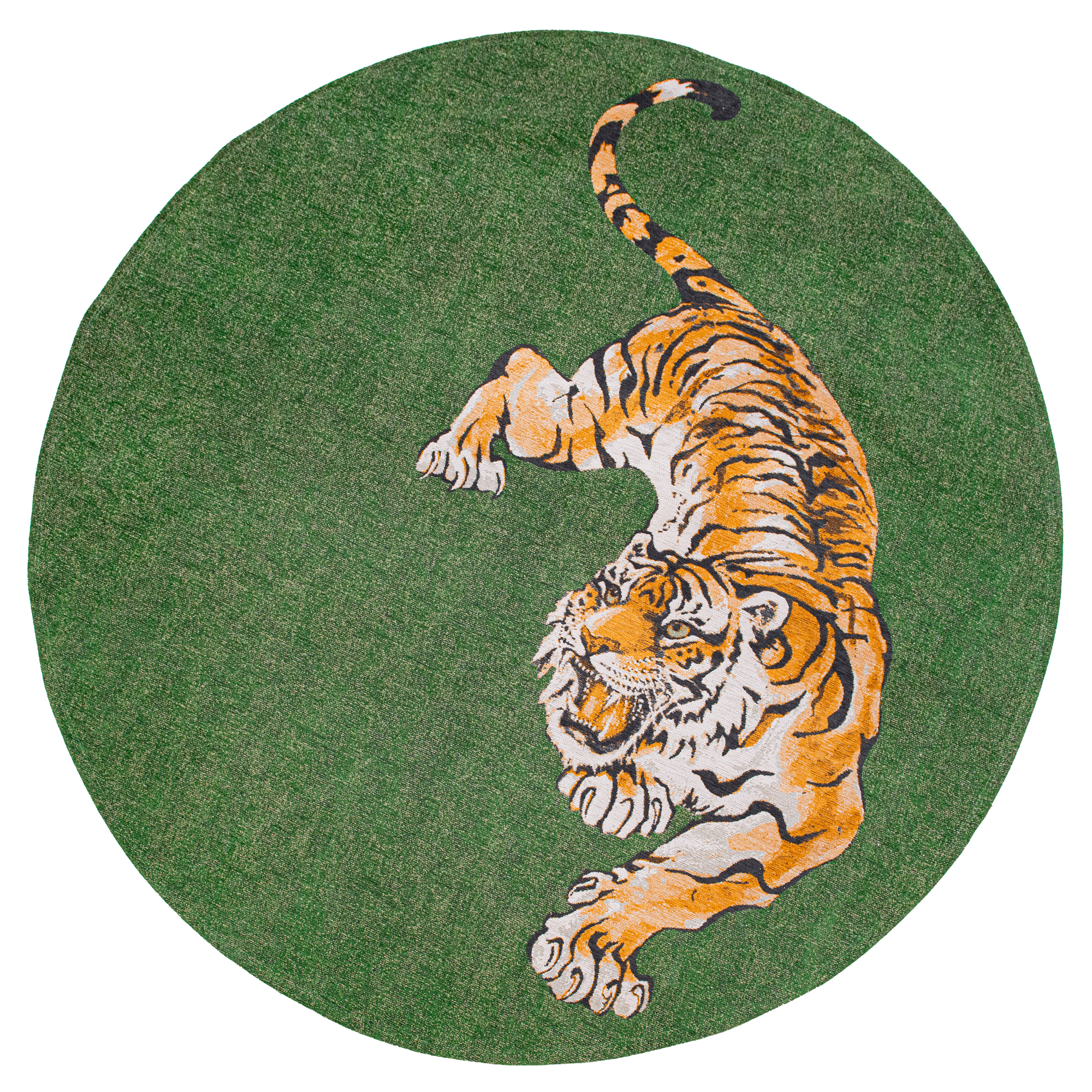 Ecorugs vloerkleed Tiger multicolor groen ∅ 240 cm