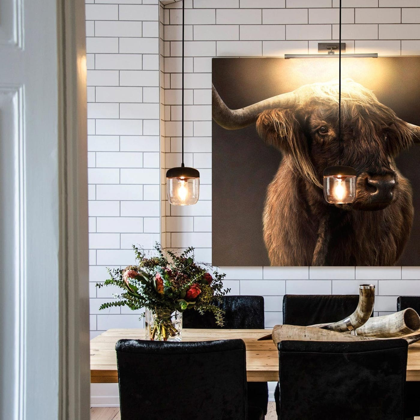 Hanglamp Acorn koordset zwart Zilver