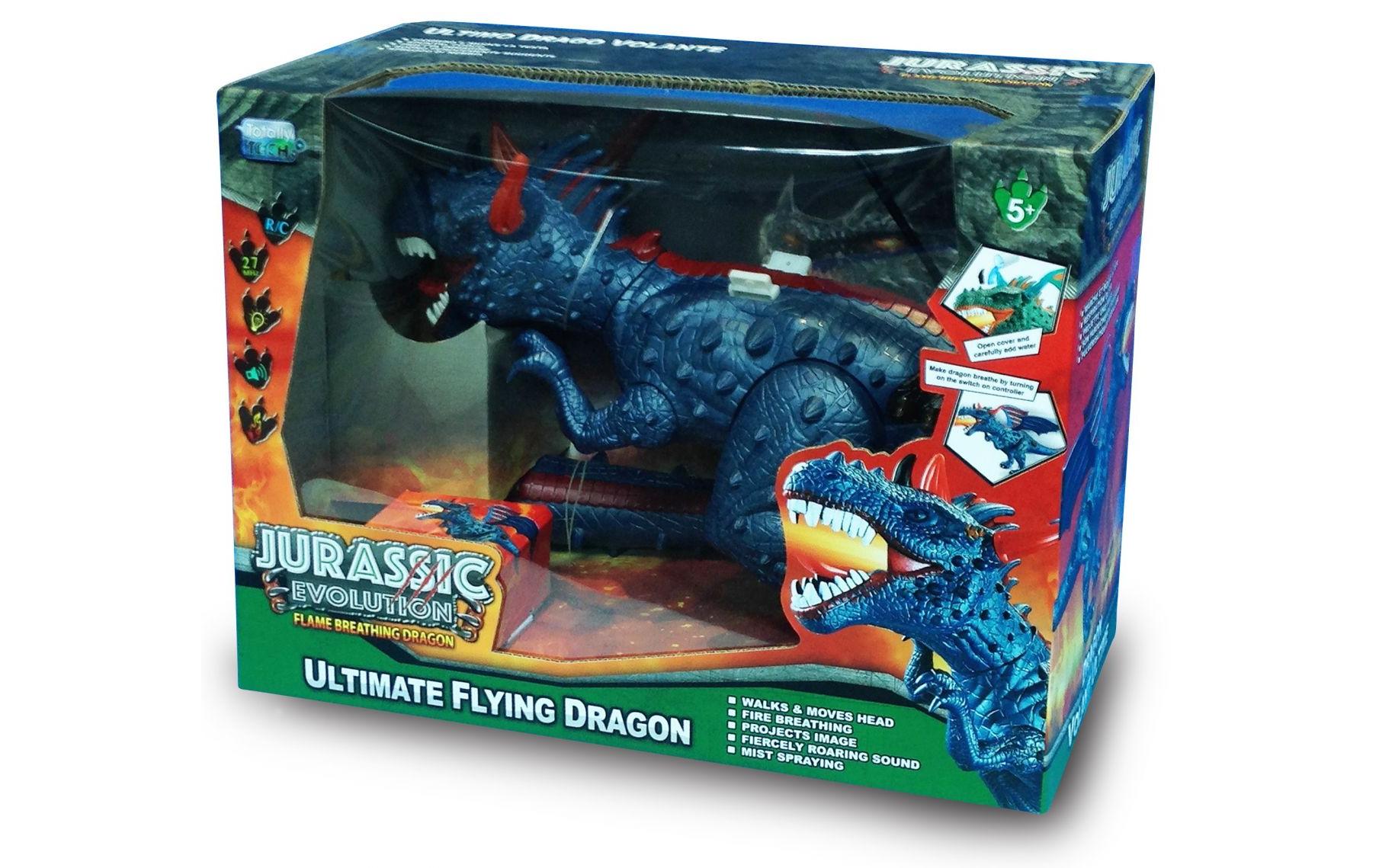 Figur Tech RC Drache feuerspeiend, ferngesteuertSpielzeugdrache mit Fernsteuerung (IR), Licht, Sound und Projektion
