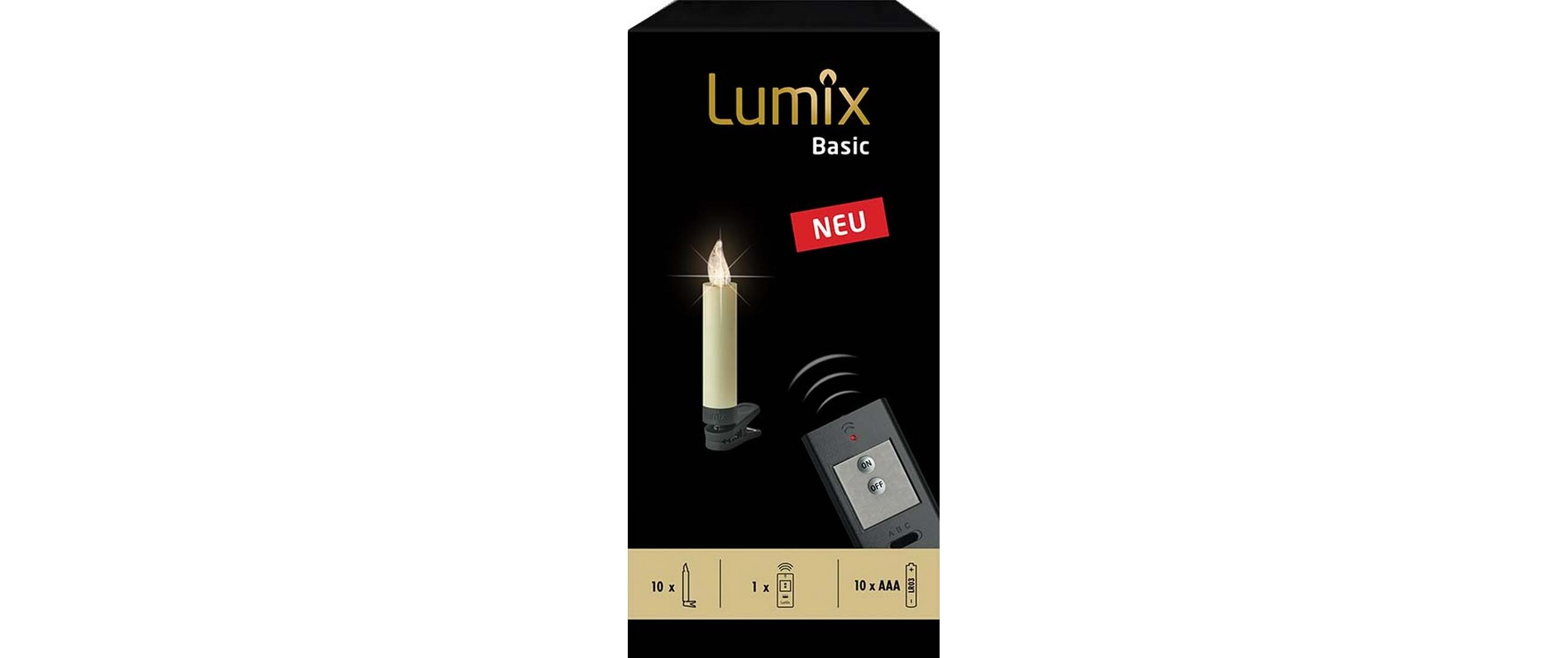 LED Baumkerze Basic Mini, Elfenbein, 10 StückLED Christbaumkerze
