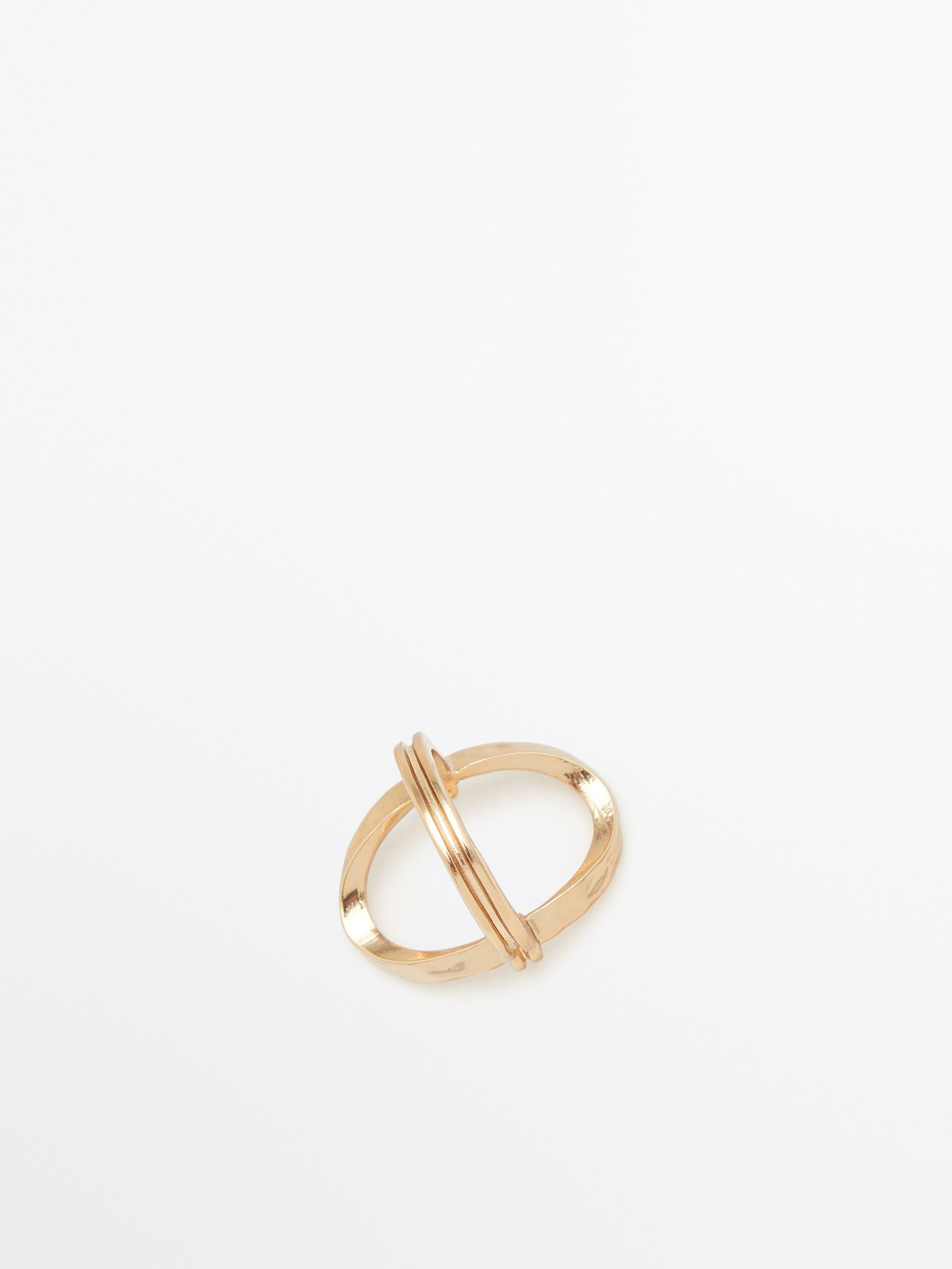 Anel com textura dourada - DORADO