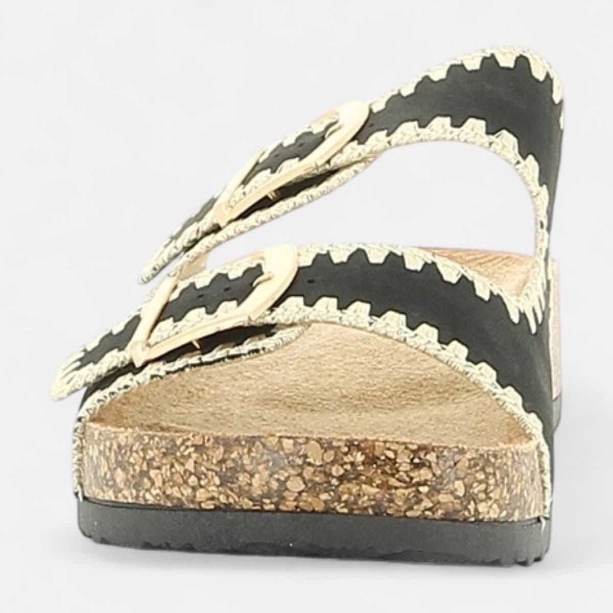 Mules semelle liège Femme noir